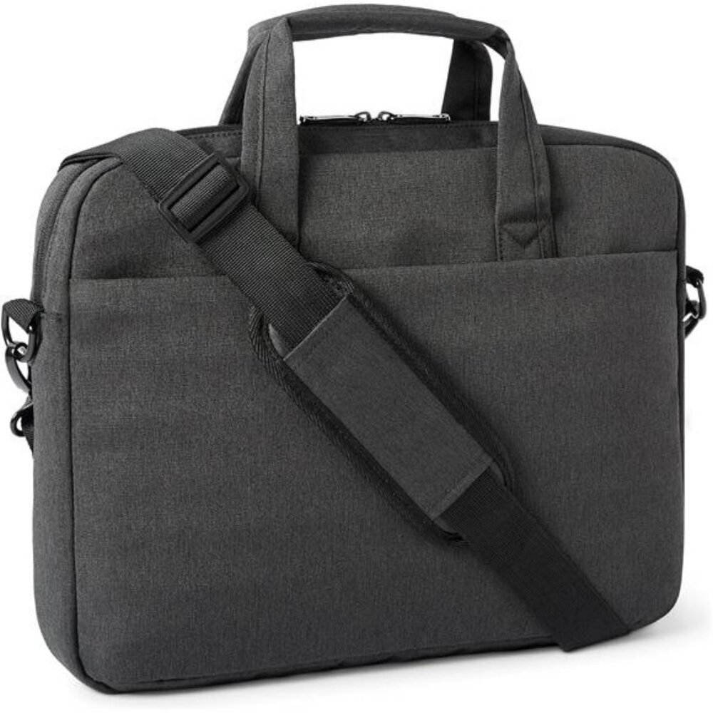 Black laptop bag 15 inch computer messenger bag travel work business shoulder to